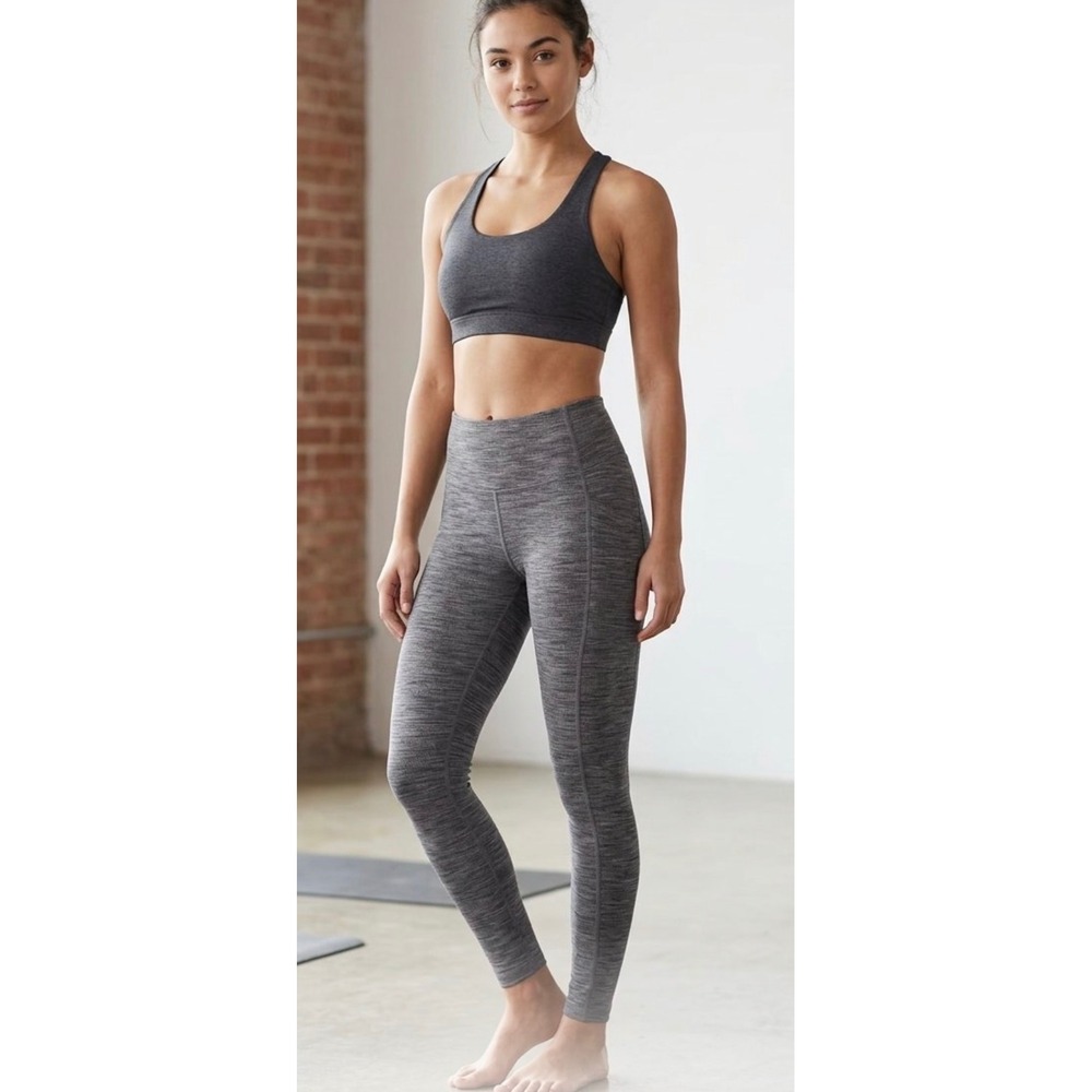 Mondetta Performance Luxury Gray Space Dye High Waist Leggings Pockets Size M